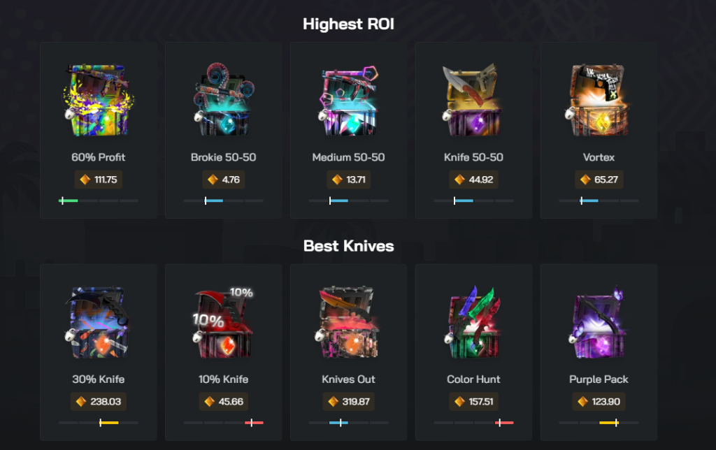 screenshot of case opening on clash.gg