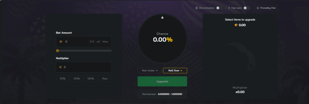 Screenshot of upgrader on clash.gg