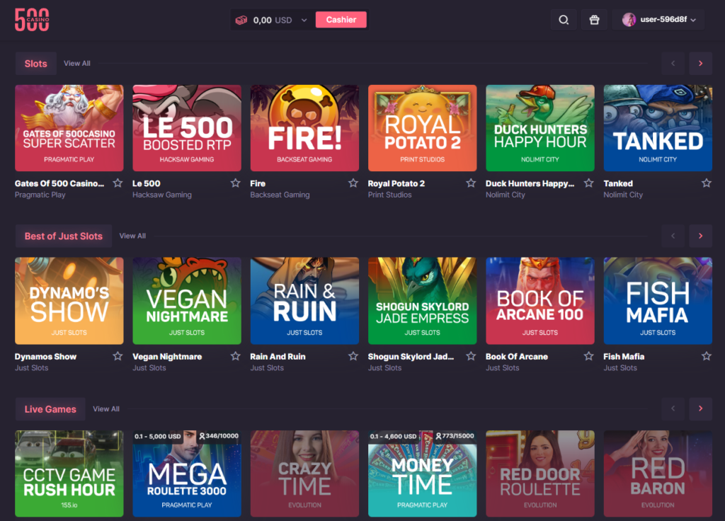 Screenshot of CSGO500 gamemodes.