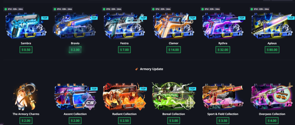 Screenshot of Hellcase.com case opening.