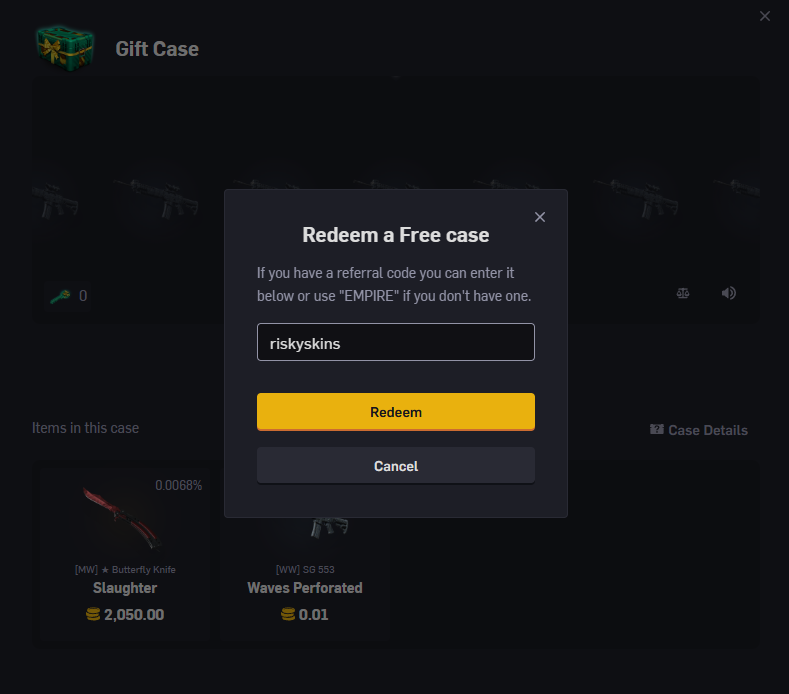 Screenshot of a code for a populair cs2 betting site csgoempire.com