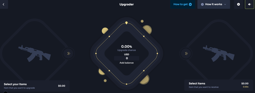 Screenshot of upgrader on csgohug.com