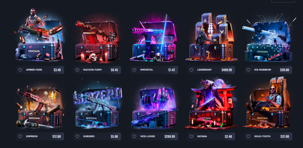 screenshot of cases on dropskin.com