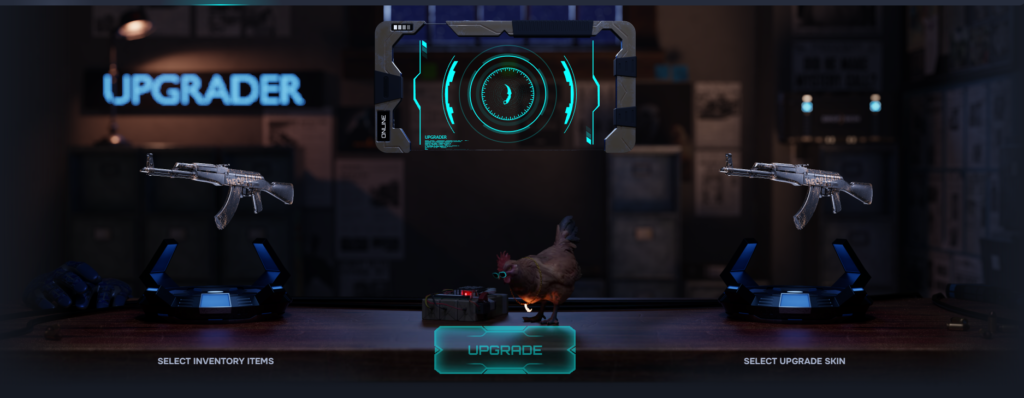 Screenshot of upgrader on dropskin.com