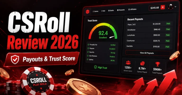 CSRoll review 2026 with trust score and payouts dashboard