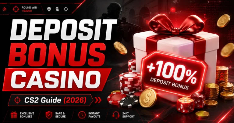 CS2 deposit bonus casino guide with 100 percent match offers 2026