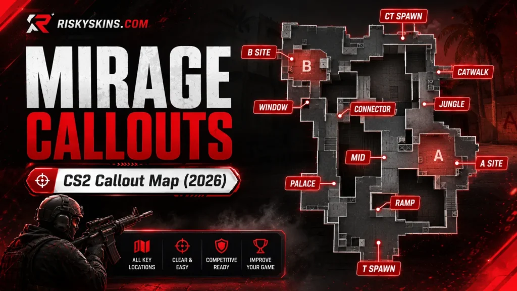 Mirage Callouts – CS2 Callout Map (2026)