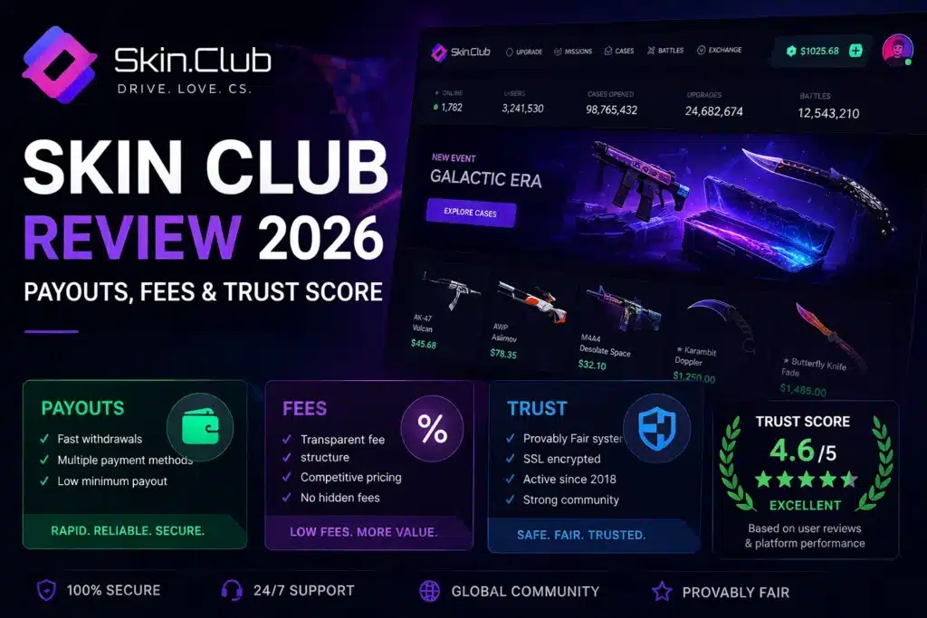 Skin Club Review 2026 – Payouts, Fees & Trust Score