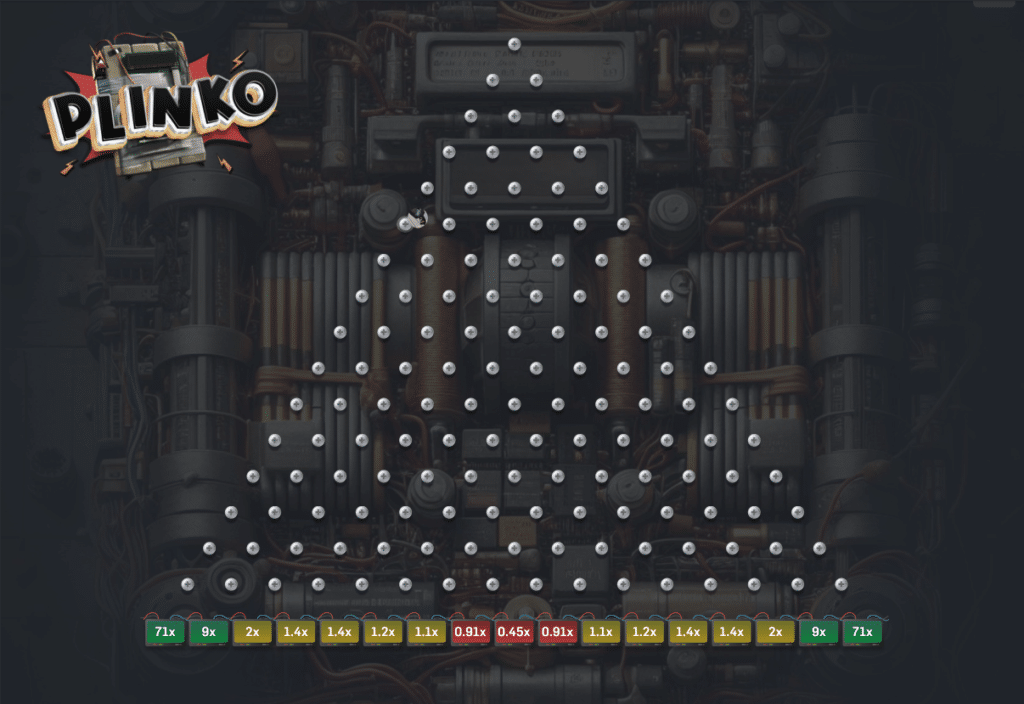 Screenshot of plinko game on csgoroll.com
